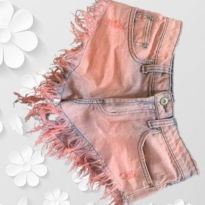 Carmar pink cutoff shorts